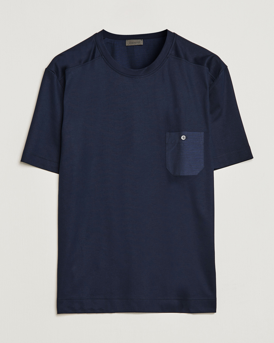 Herren | Schlafanzüge & Bademäntel | Zimmerli of Switzerland | Cotton/Modal Crew Neck Loungwear T-Shirt Midnight