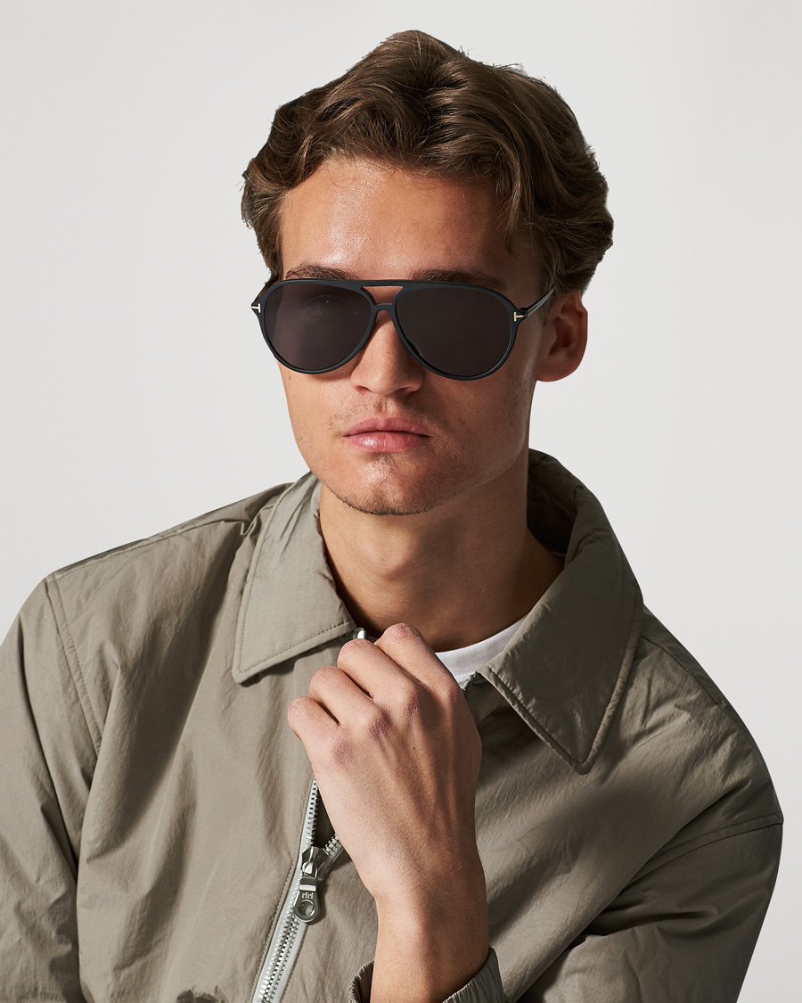 Herren | Pilotenbrillen | Tom Ford | Samson Polarized Sunglasses Matte Black/Smoke