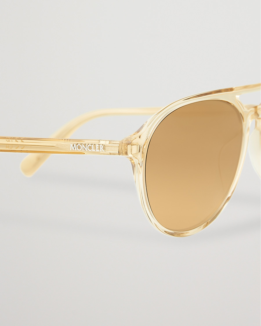 Herren | Moncler Lunettes ML0228 Sunglasses Shiny Beige/Roviex | Moncler Lunettes | ML0228 Sunglasses Shiny Beige/Roviex