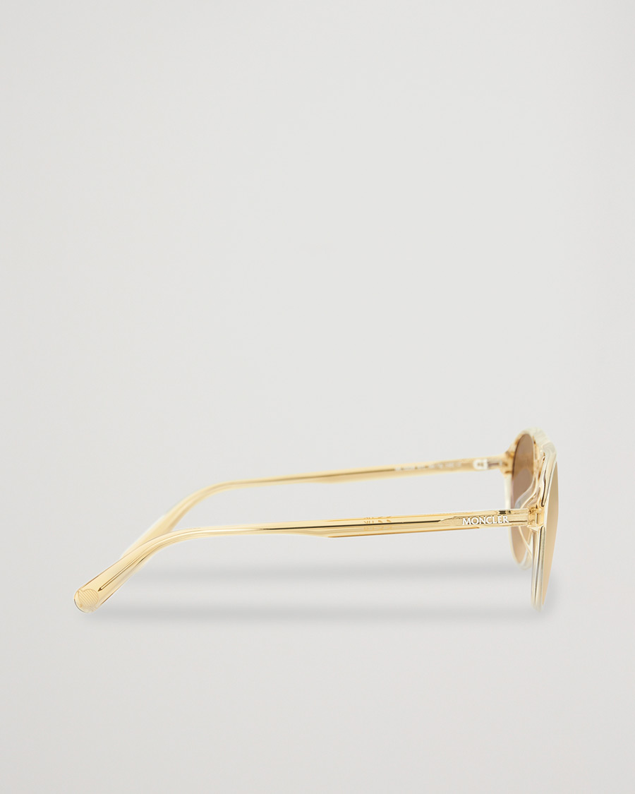 Herren | Moncler Lunettes ML0228 Sunglasses Shiny Beige/Roviex | Moncler Lunettes | ML0228 Sunglasses Shiny Beige/Roviex