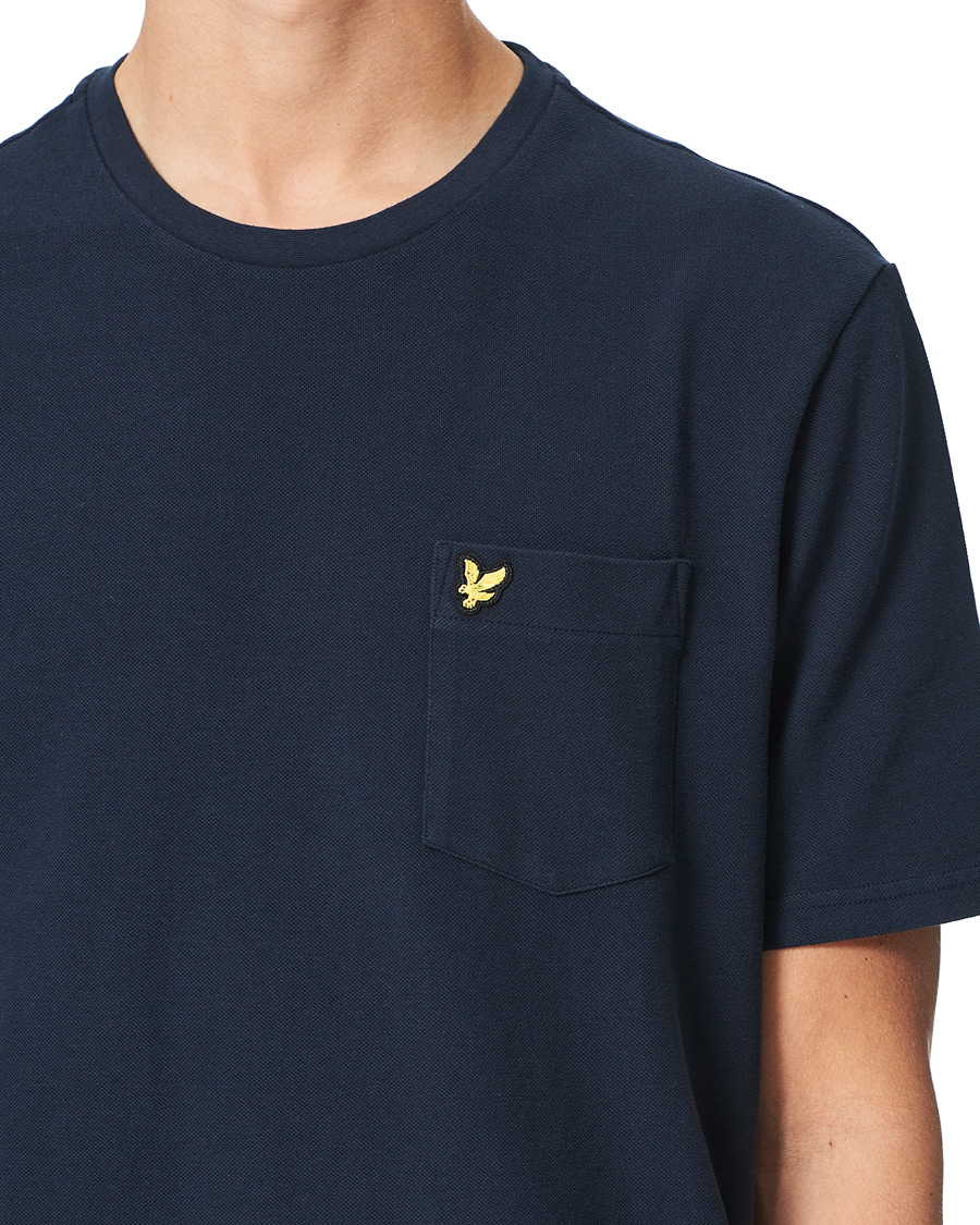 Herren | T-Shirts | Lyle & Scott | Sandwash Pique T-shirt Dark Navy