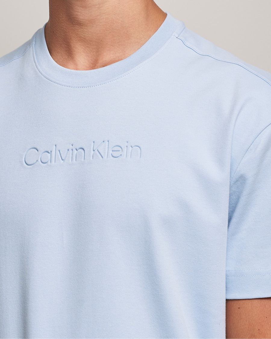 Herren | T-Shirts | Calvin Klein | Debossed Logo Crew Neck Tee Bayshore Blue