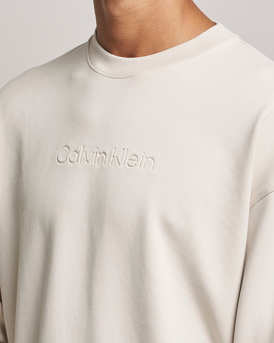 Herren | Pullover | Calvin Klein | Debossed Logo Crew Neck Sweatshirt Stony Beige
