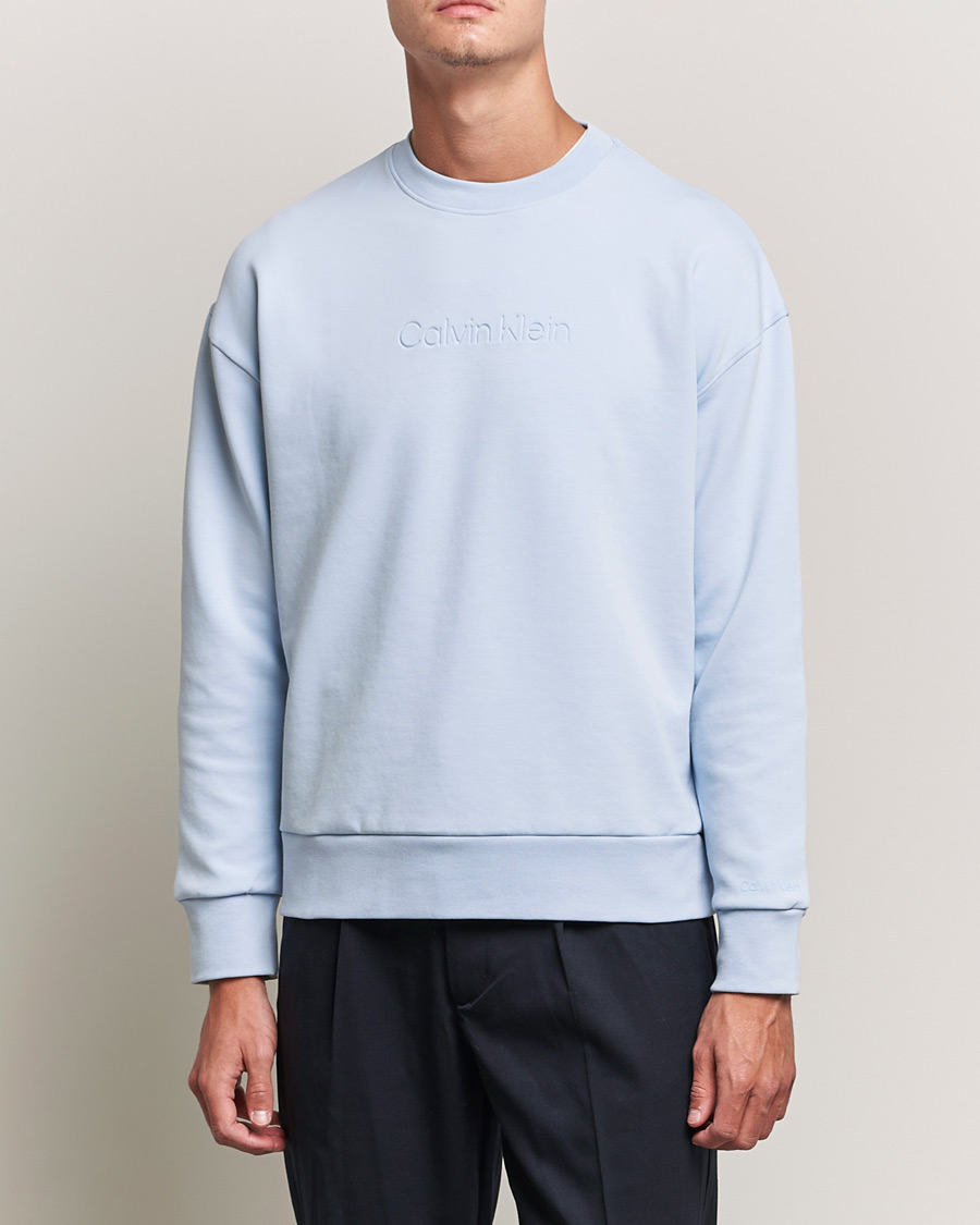 Herren | Pullover | Calvin Klein | Debossed Logo Crew Neck Sweatshirt Bayshore Blue