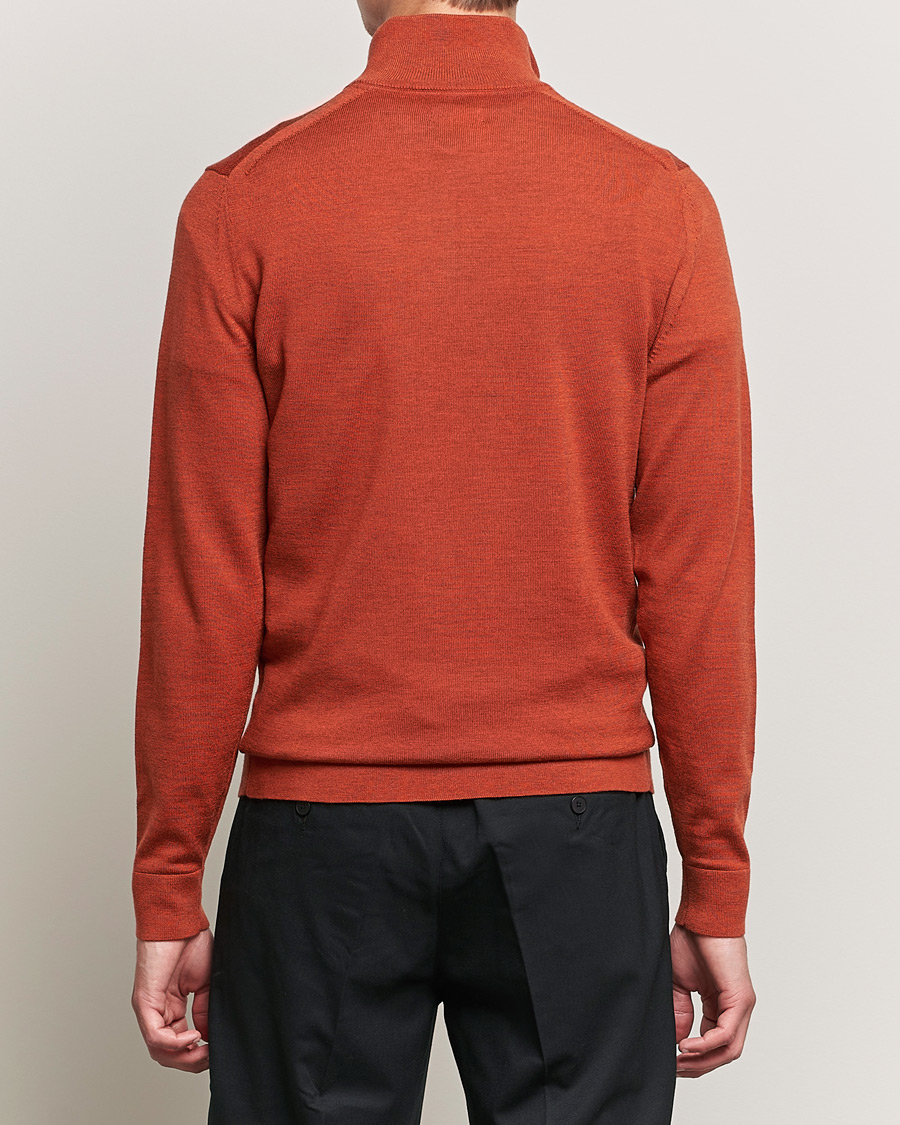 Herren | Pullover | Calvin Klein | Superior Wool Knitted Half Zip Gingerbread Brown