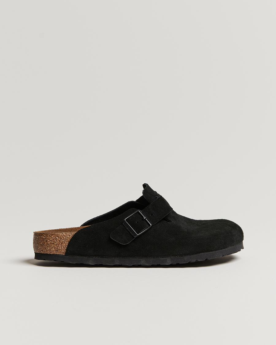 Herren | BIRKENSTOCK Boston Soft Footbed Black Suede | BIRKENSTOCK | Boston Soft Footbed Black Suede
