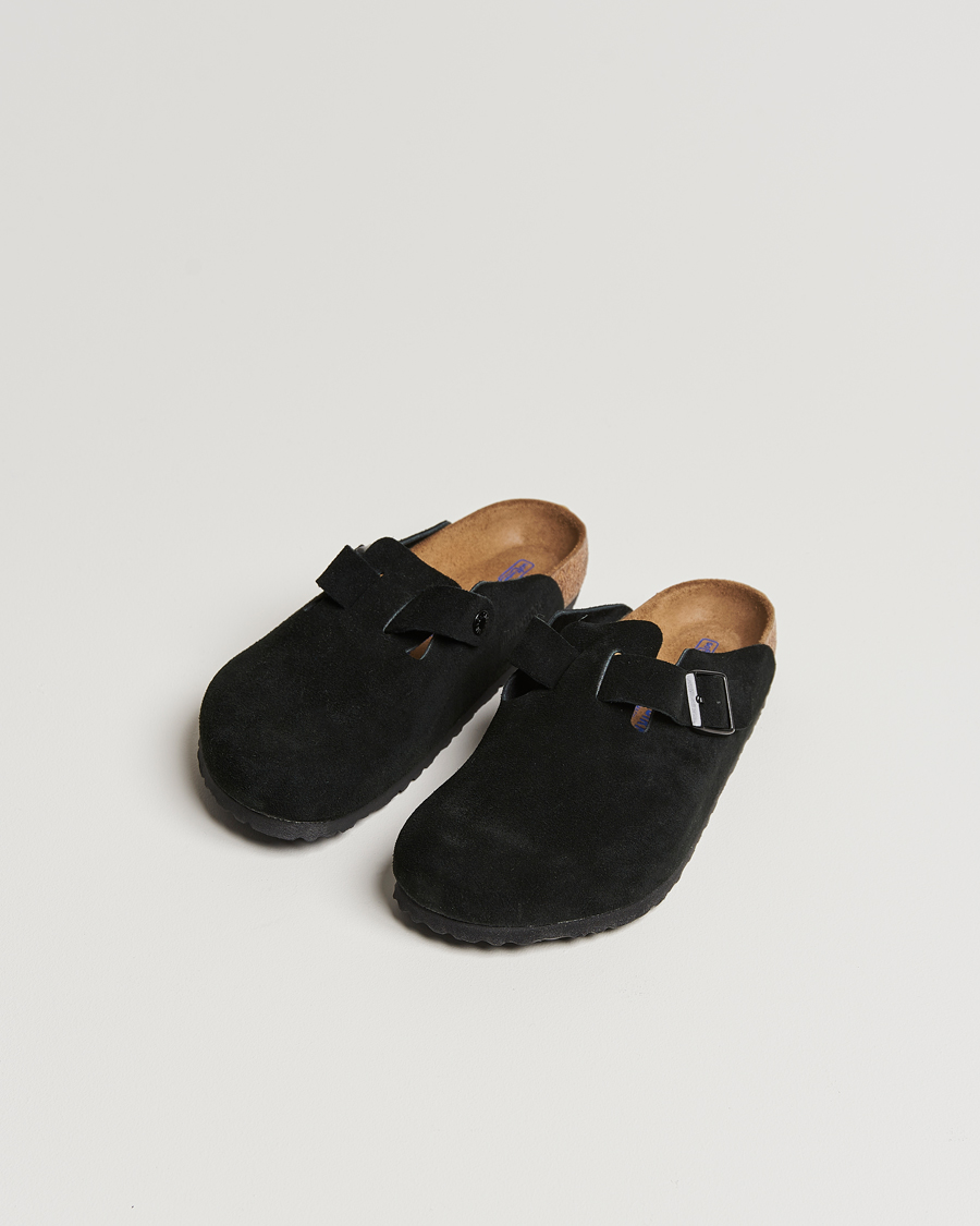 Herren | BIRKENSTOCK Boston Soft Footbed Black Suede | BIRKENSTOCK | Boston Soft Footbed Black Suede