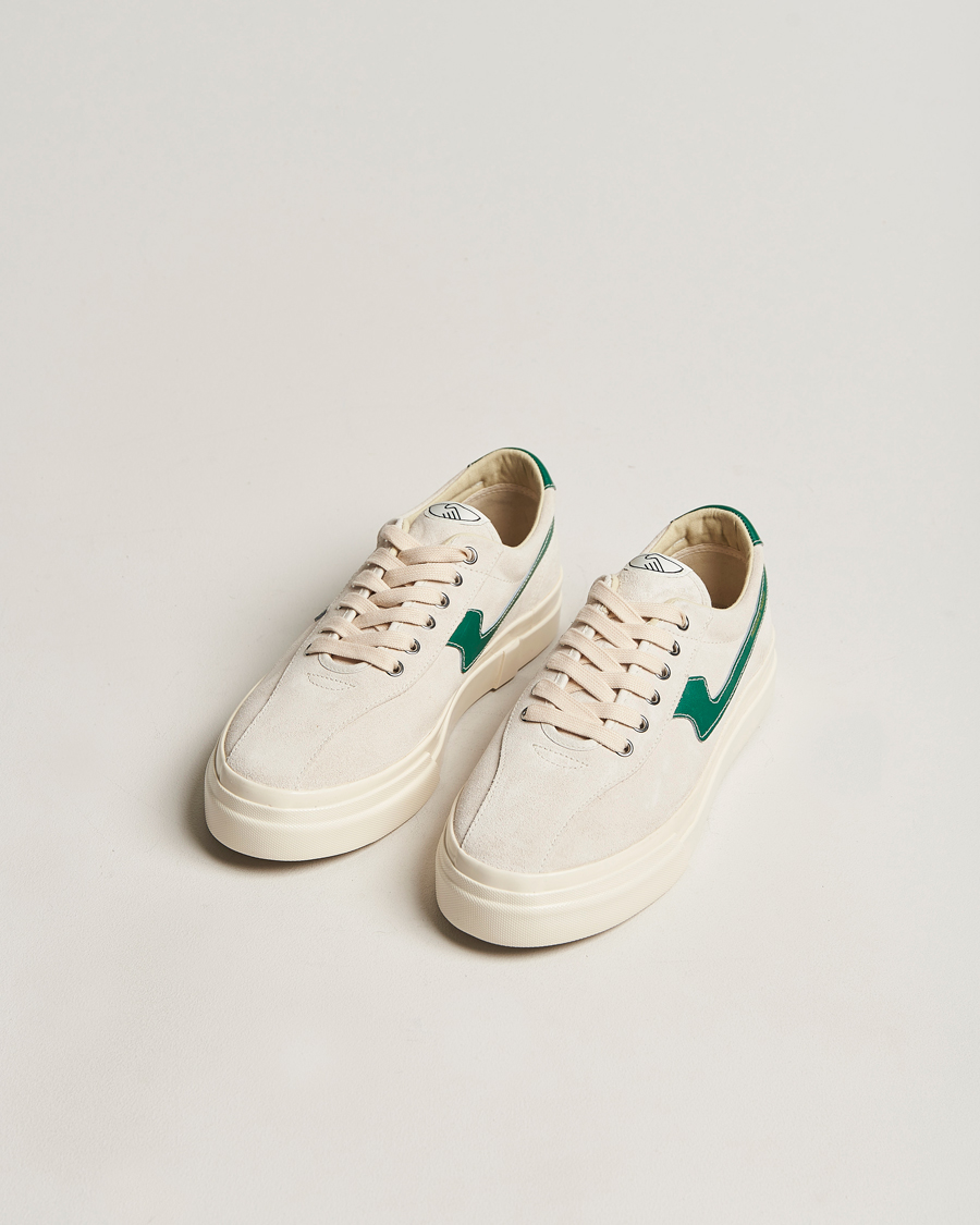 Herren | Stepney Workers Club Dellow S-Strike Suede Sneaker Ecru/Green | Stepney Workers Club | Dellow S-Strike Suede Sneaker Ecru/Green
