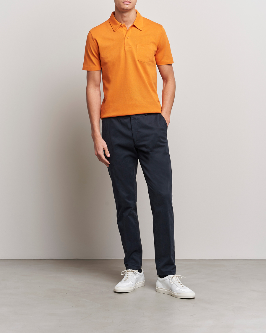 Herren | Poloshirts | Sunspel | Riviera Polo Shirt Flame Orange