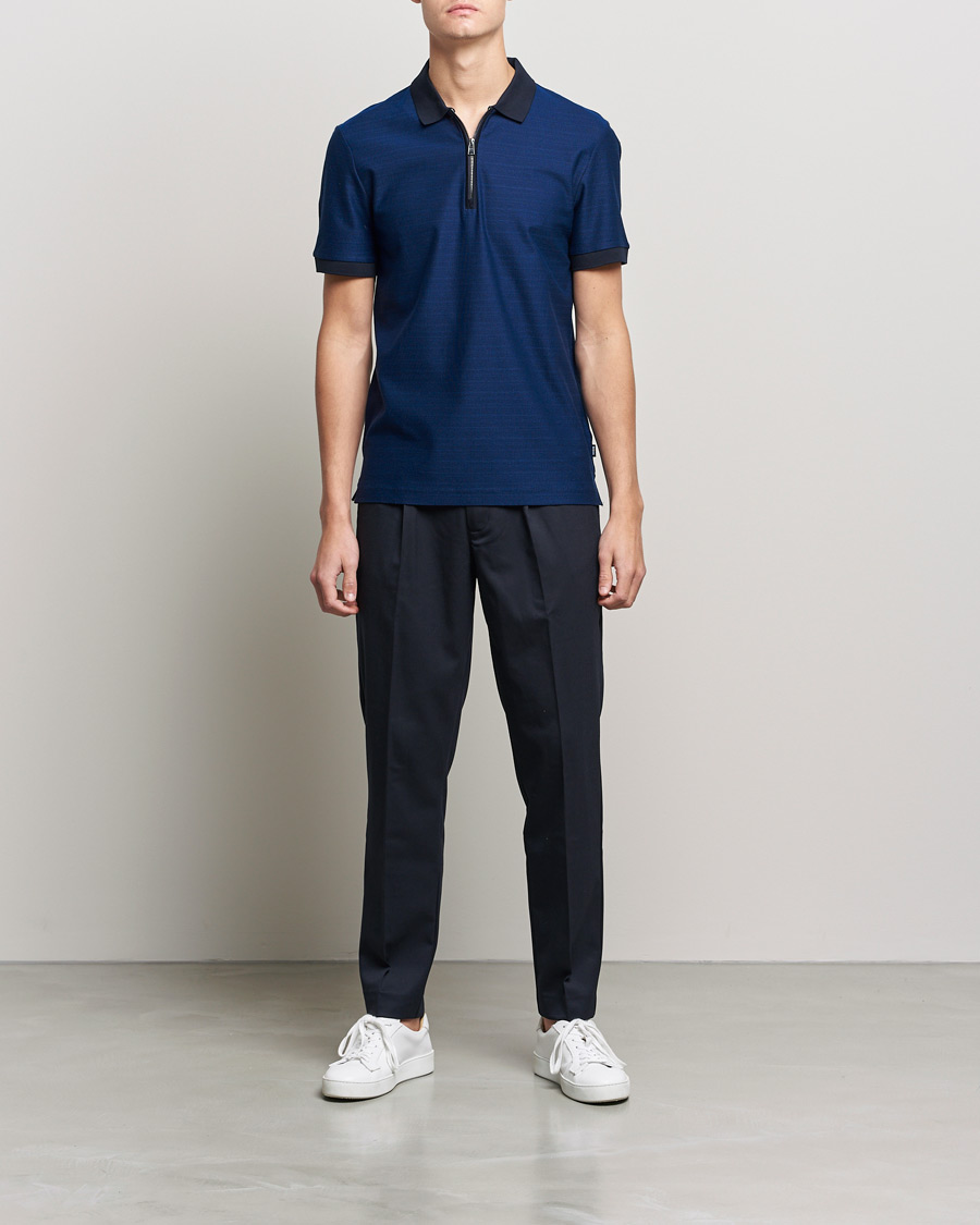 Herren | Poloshirts | BOSS BLACK | Polston Half-Zip Polo Dark Blue