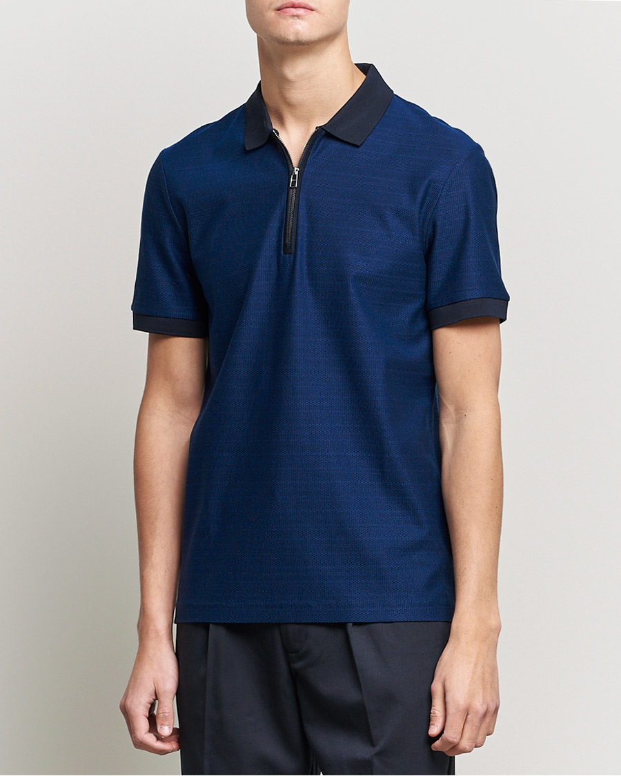 Herren | Poloshirts | BOSS BLACK | Polston Half-Zip Polo Dark Blue