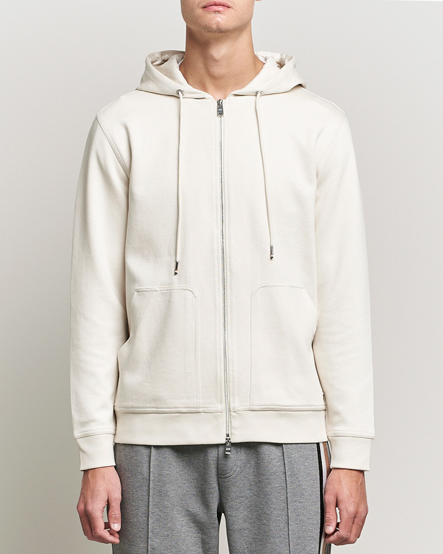 Herren | Pullover | BOSS BLACK | Tailored Smith Full Zip Hoodie Open White