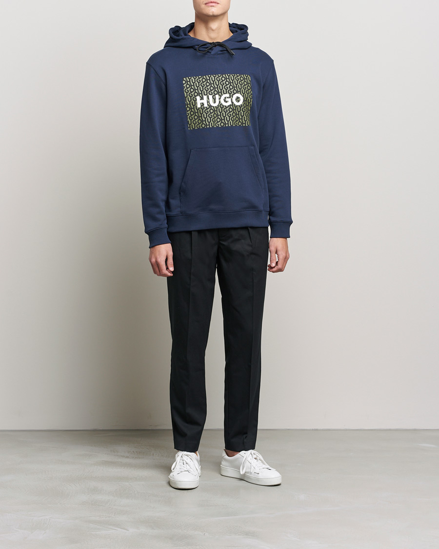 Herren | Pullover | HUGO | Dreeman Monogram Logo Hoodie Dark Blue