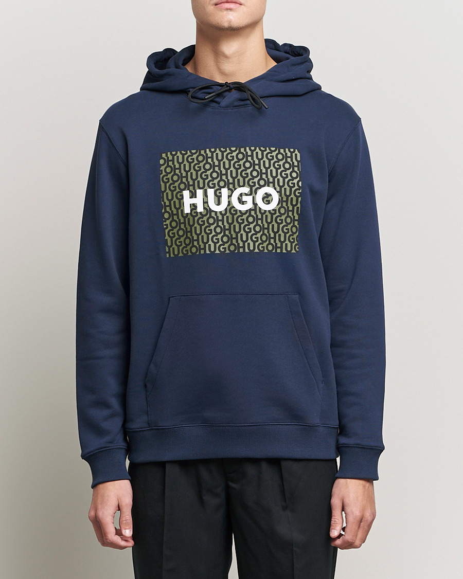 Herren | Pullover | HUGO | Dreeman Monogram Logo Hoodie Dark Blue