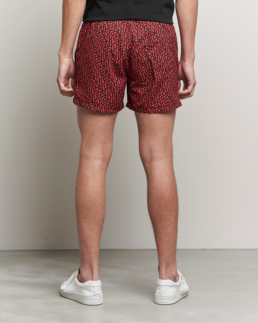 Herren | Badehosen | HUGO | Jago Monogram Logo Swimshorts Red