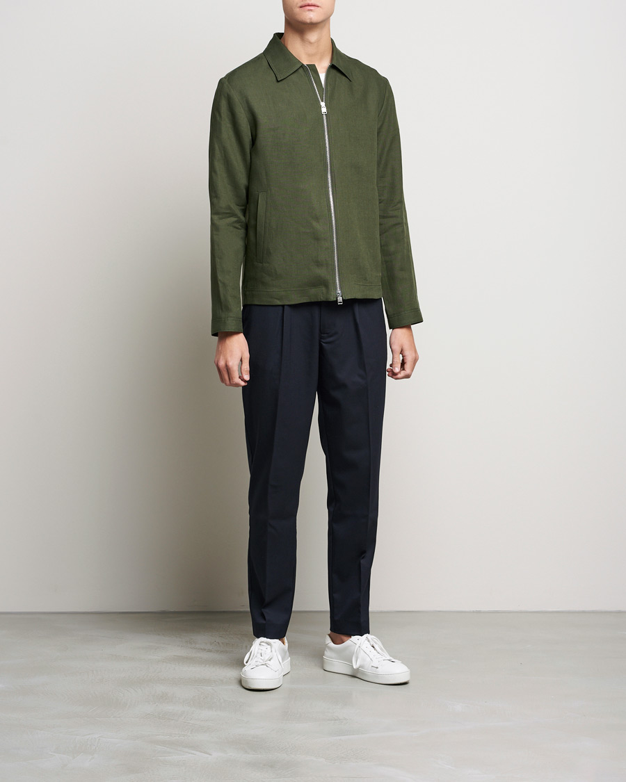 Herren | Jacken | Tiger of Sweden | Maddon Linen Shirt Jacket Green