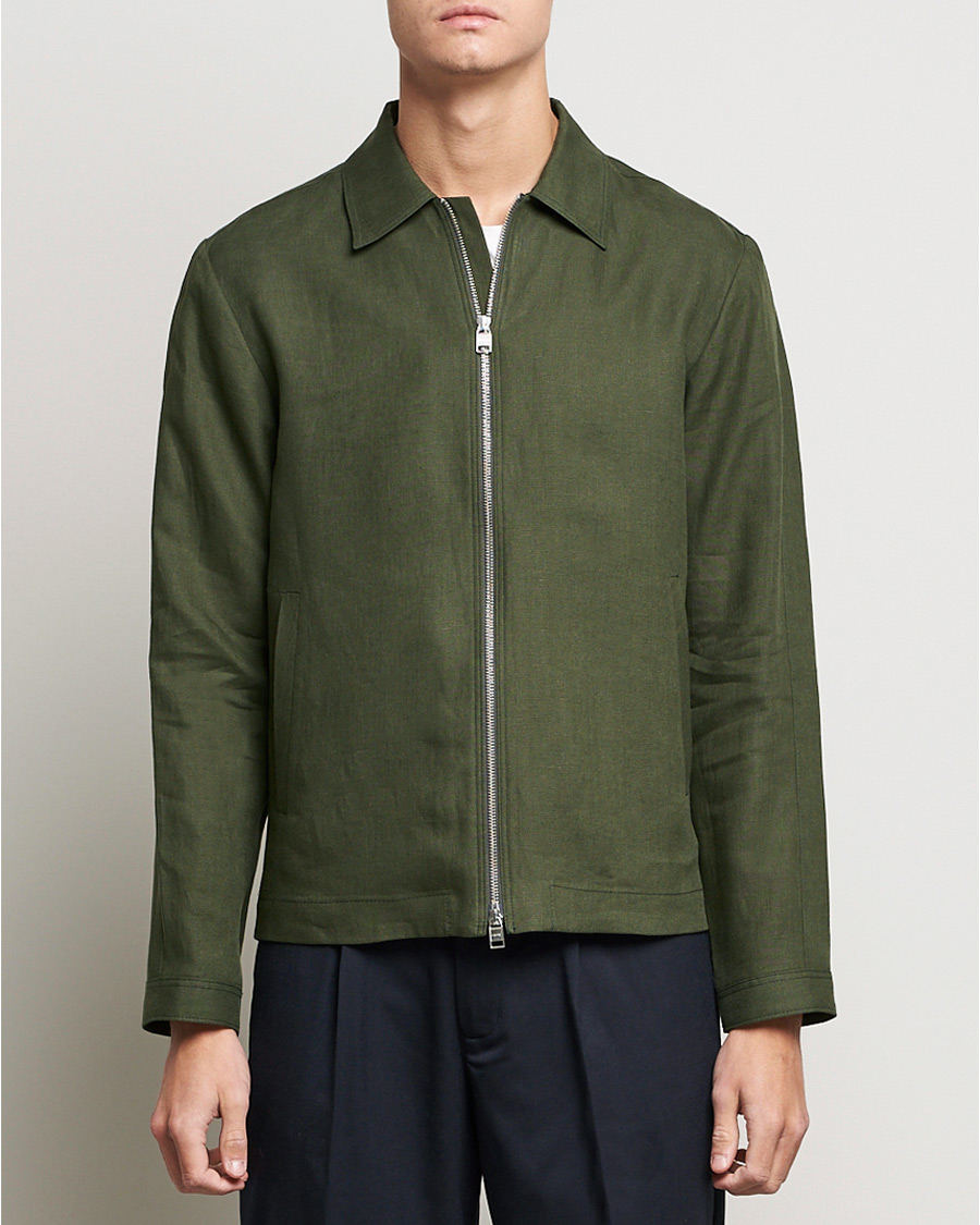 Herren | Jacken | Tiger of Sweden | Maddon Linen Shirt Jacket Green