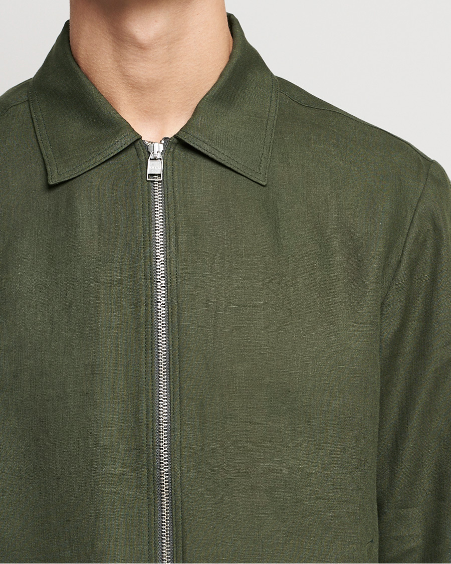 Herren | Jacken | Tiger of Sweden | Maddon Linen Shirt Jacket Green