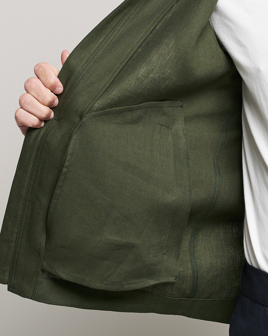 Herren | Jacken | Tiger of Sweden | Maddon Linen Shirt Jacket Green