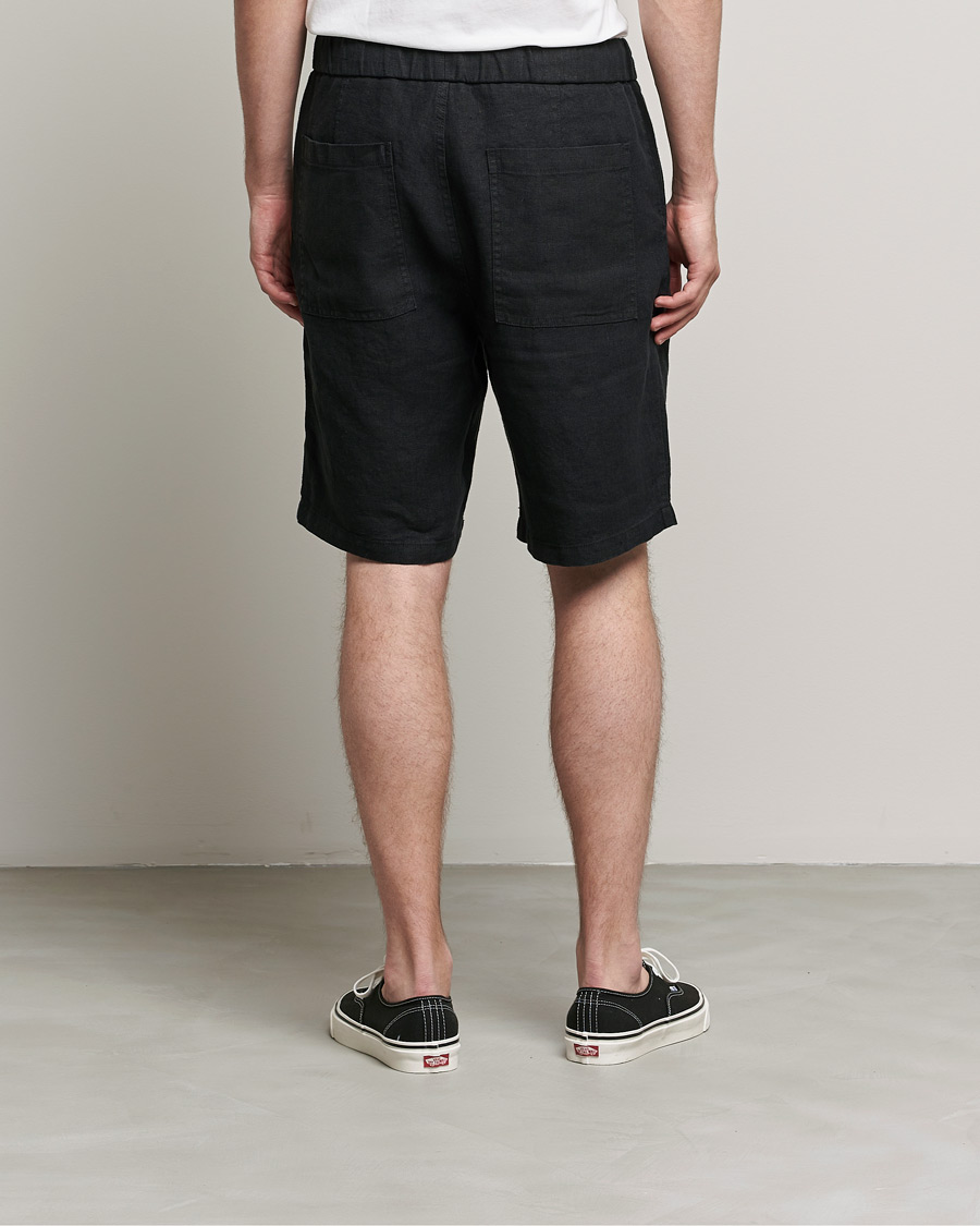 Herren | Shorts | NN07 | Keith Drawstring Linen Shorts Black