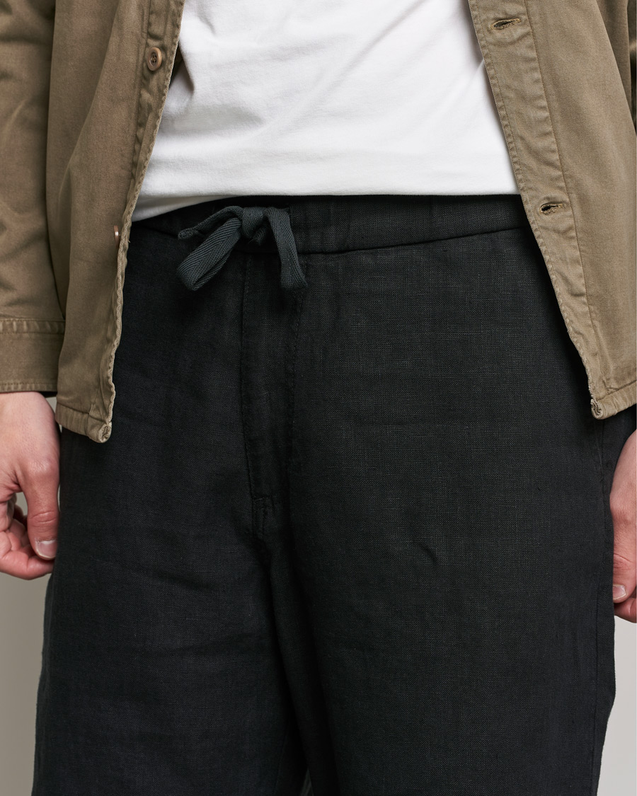 Herren | Shorts | NN07 | Keith Drawstring Linen Shorts Black
