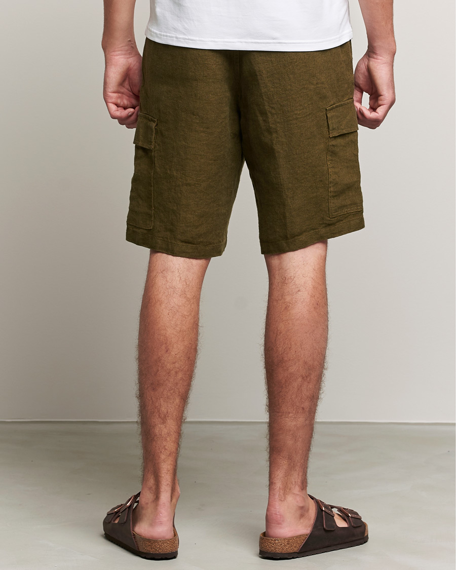 Herren | Shorts | NN07 | Arnie Cargo Linen Shorts Dark Olive