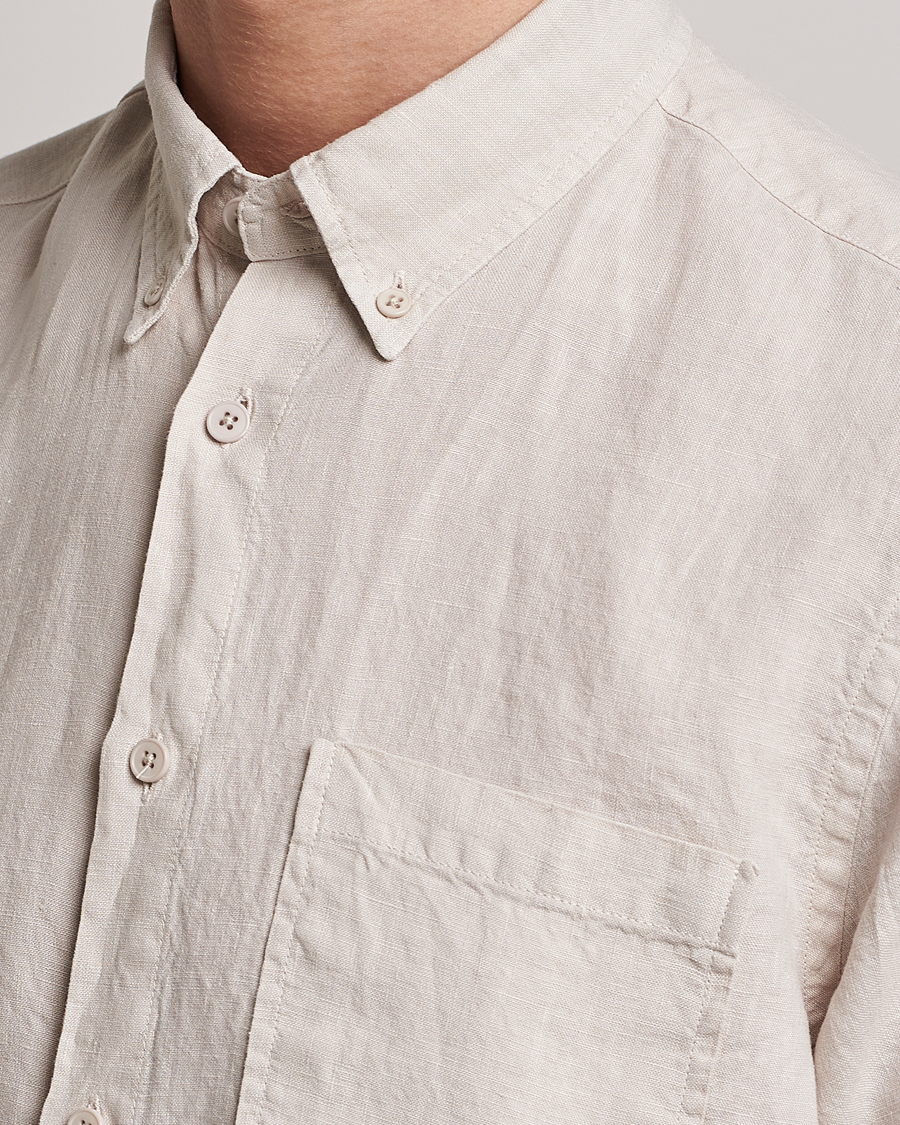 Herren | Hemden | NN07 | Arne Linen Short Sleeve Shirt Oat
