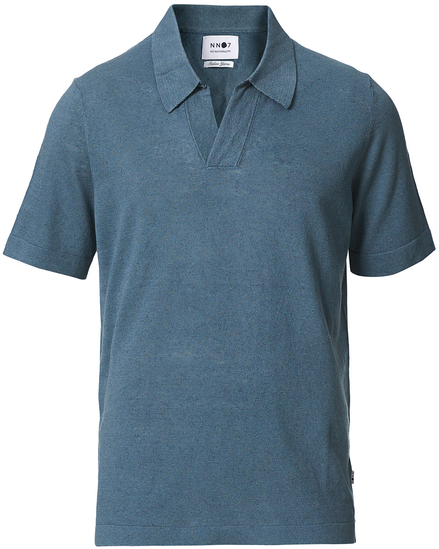 Herren | Poloshirts | NN07 | Ryan Cotton/Linen Polo Dust Blue