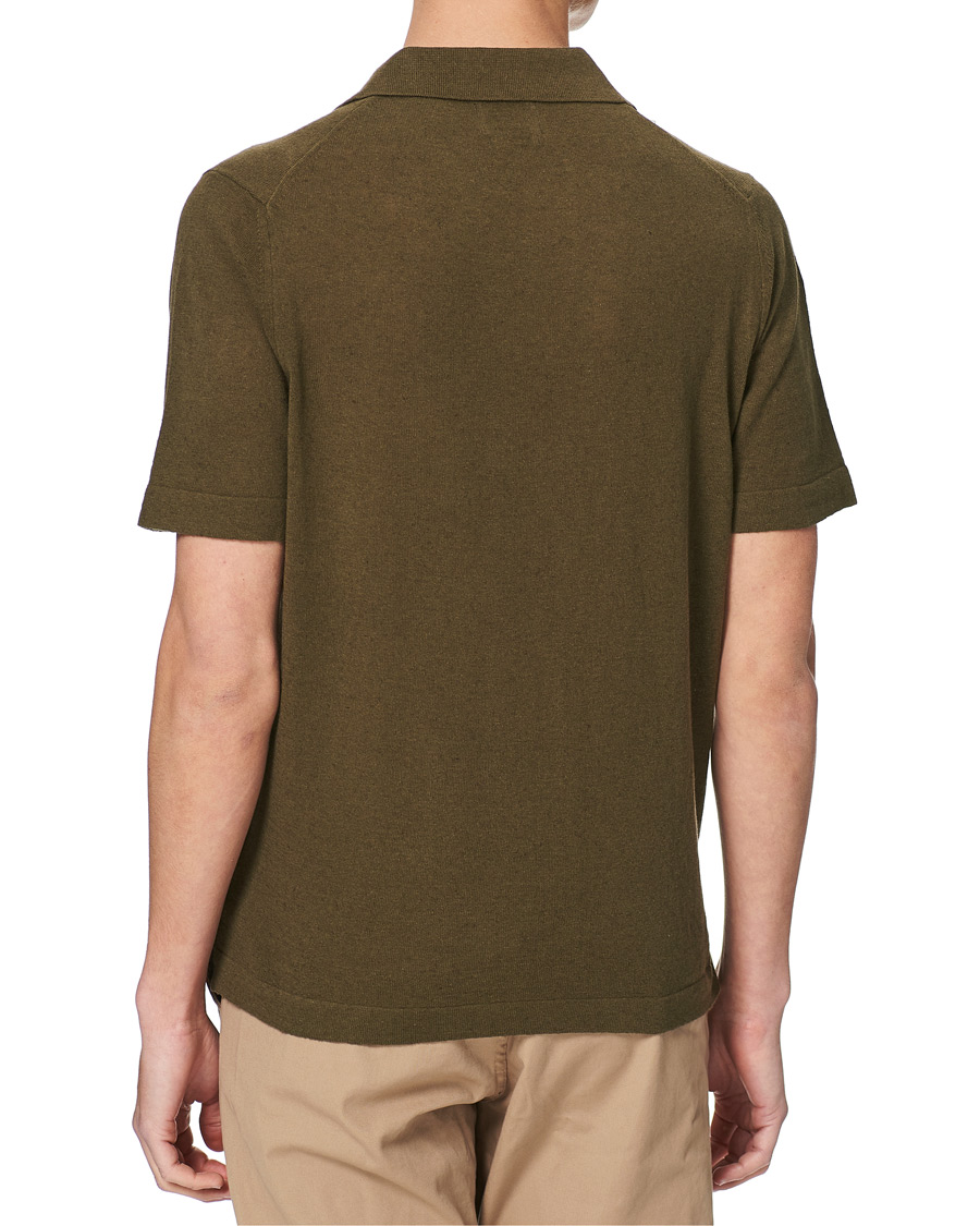 Herren | Poloshirts | NN07 | Ryan Cotton/Linen Polo Dark Olive