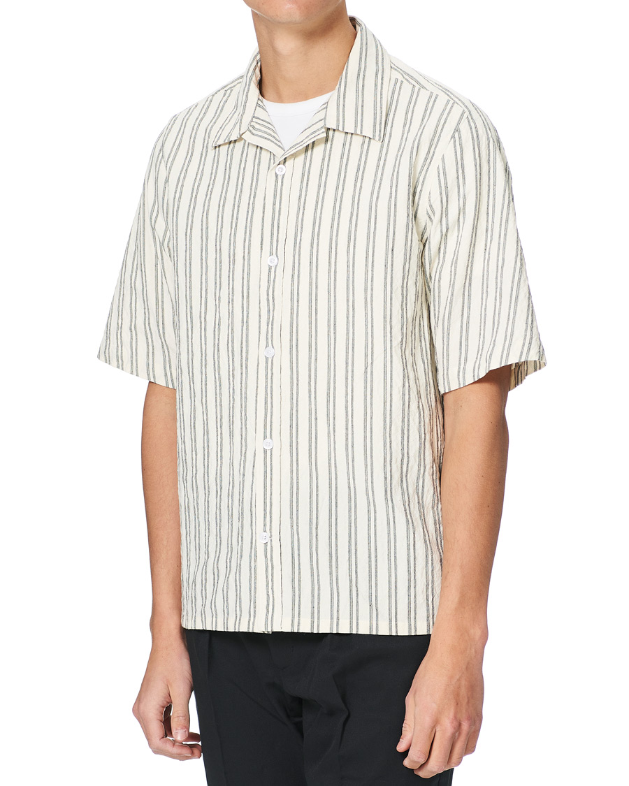Herren | Hemden | NN07 | Ole Short Sleeve Striped Shirt White/Black