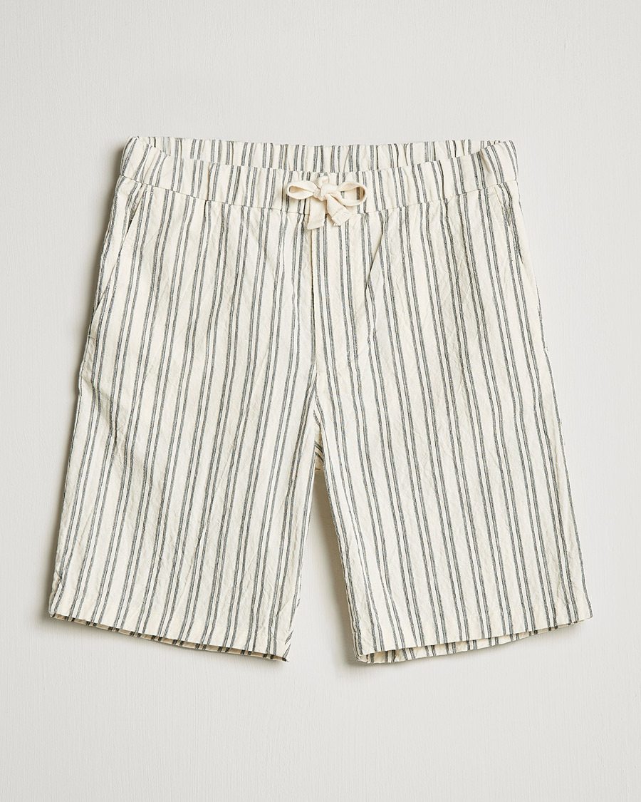 Herren | Shorts | NN07 | Keith Striped Drawstring Shorts White/Black