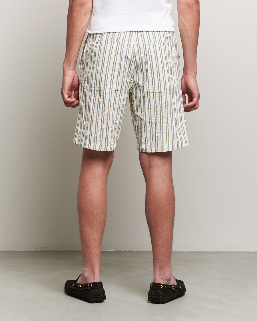 Herren | Shorts | NN07 | Keith Striped Drawstring Shorts White/Black