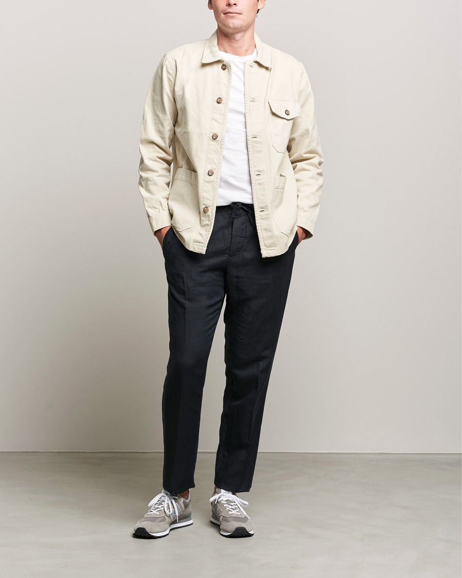 Herren | Hosen | J.Lindeberg | Sasha Drape Linen Drawstring Trousers Black