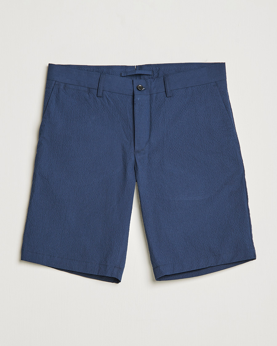 Herren | Shorts | J.Lindeberg | Nathan Seersucker Shorts Navy