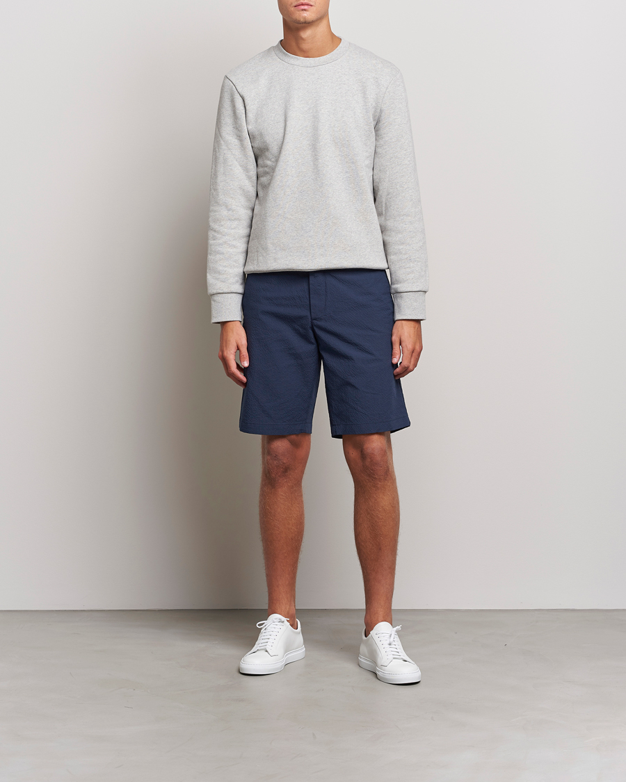 Herren | Shorts | J.Lindeberg | Nathan Seersucker Shorts Navy