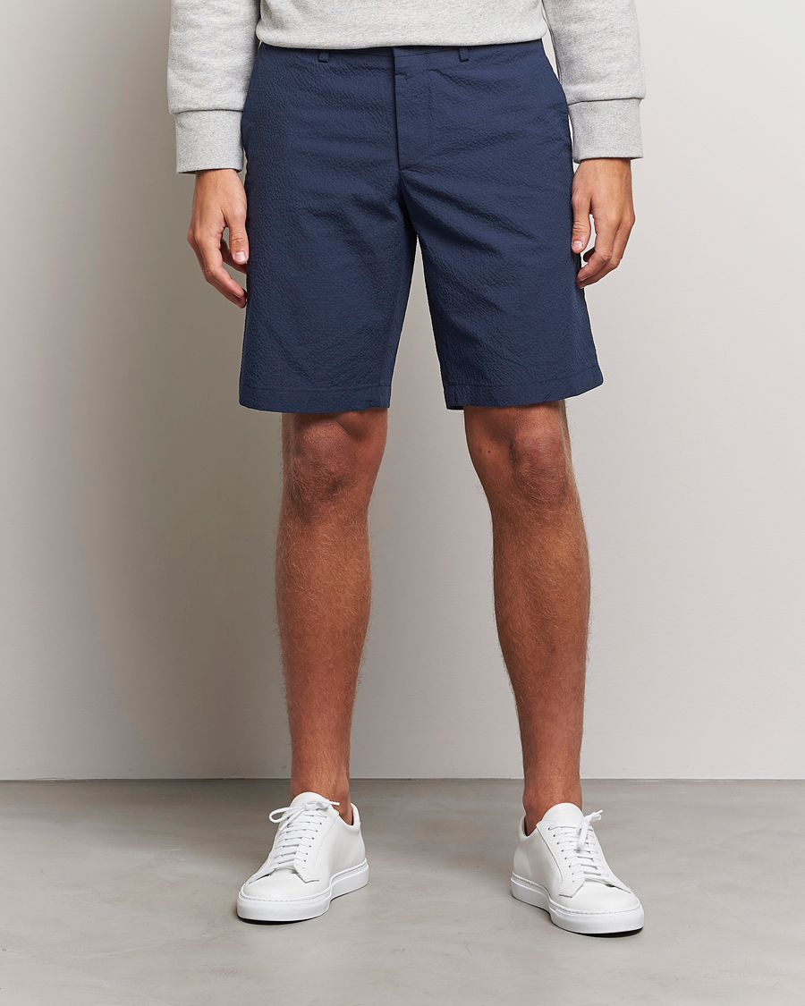 Herren | Shorts | J.Lindeberg | Nathan Seersucker Shorts Navy