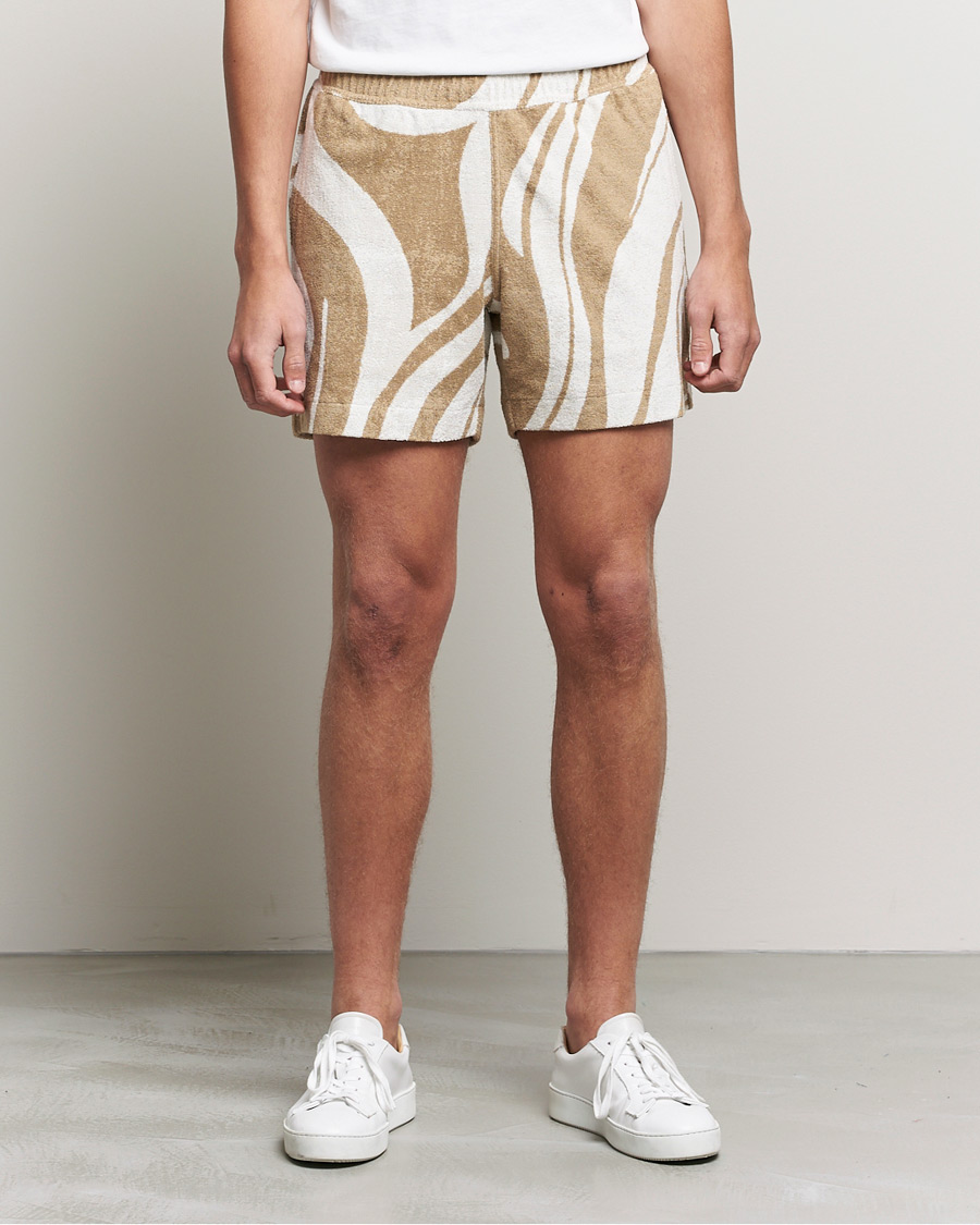 Herren | Shorts | J.Lindeberg | Bolt Toweling Jacquard Shorts Safari Beige