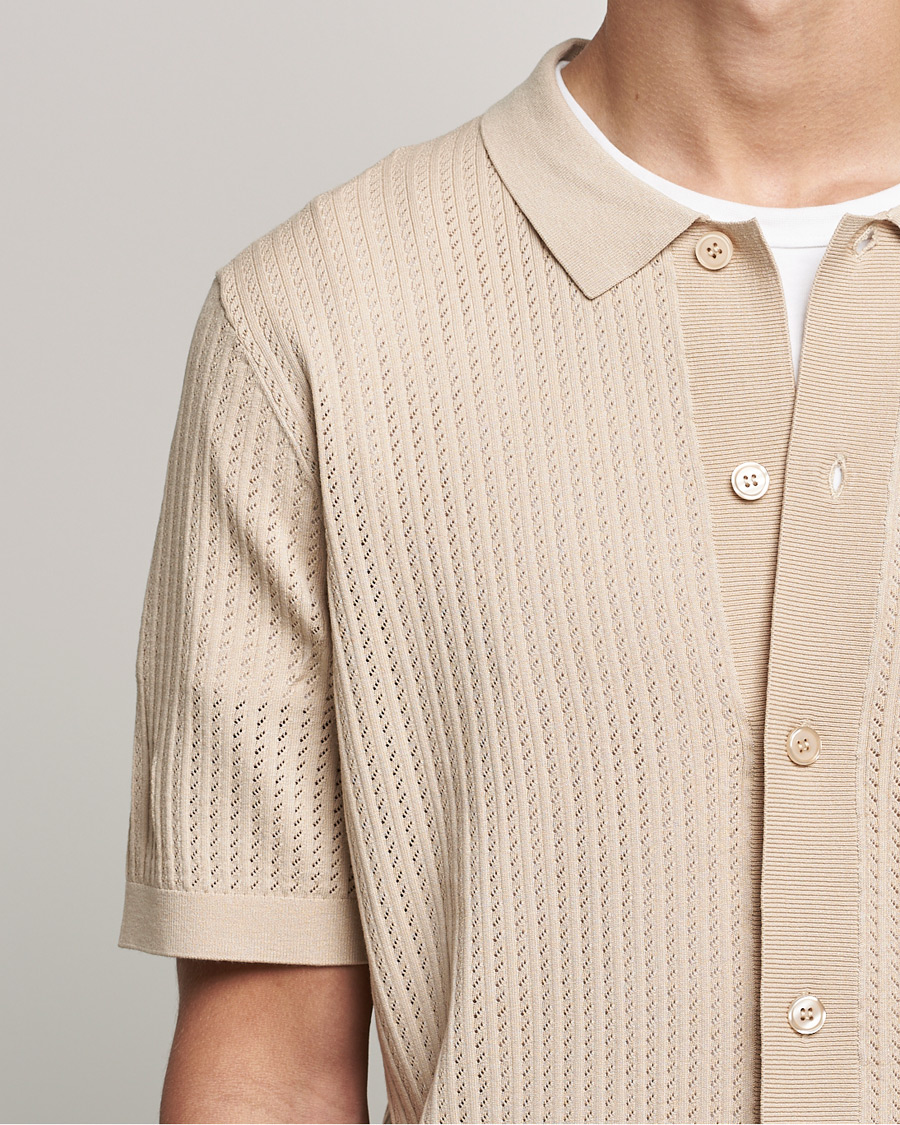 Herren | Hemden | J.Lindeberg | Skyler Rayon Silk Knit Shirt Safari Beige