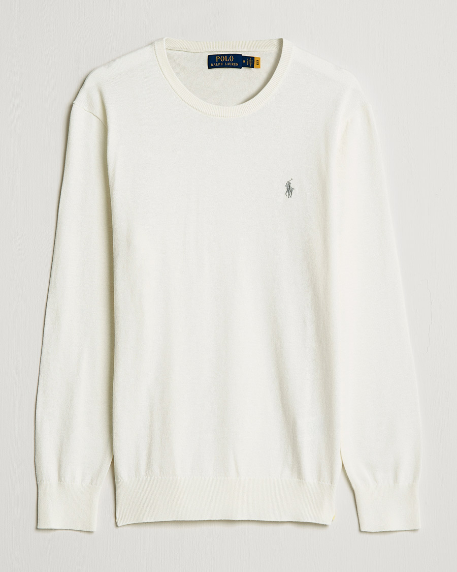 Herren | Pullover | Polo Ralph Lauren | Cotton/Cashmere Crew Neck Pullover Deckwash White