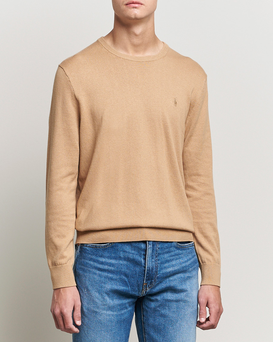 Herren | Pullover | Polo Ralph Lauren | Cotton/Cashmere Crew Neck Pullover Burlap Tan