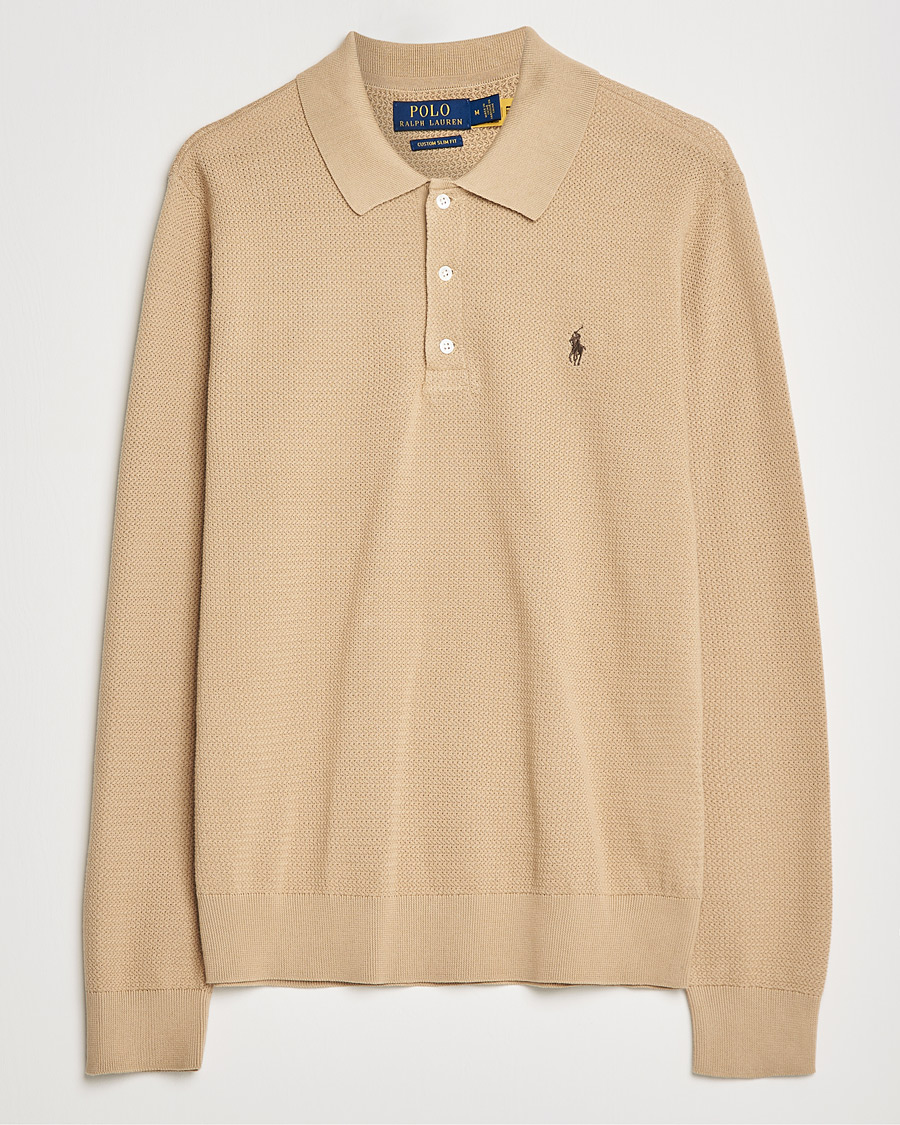 Herren | Pullover | Polo Ralph Lauren | Textured Knitted Polo Vintage Khaki
