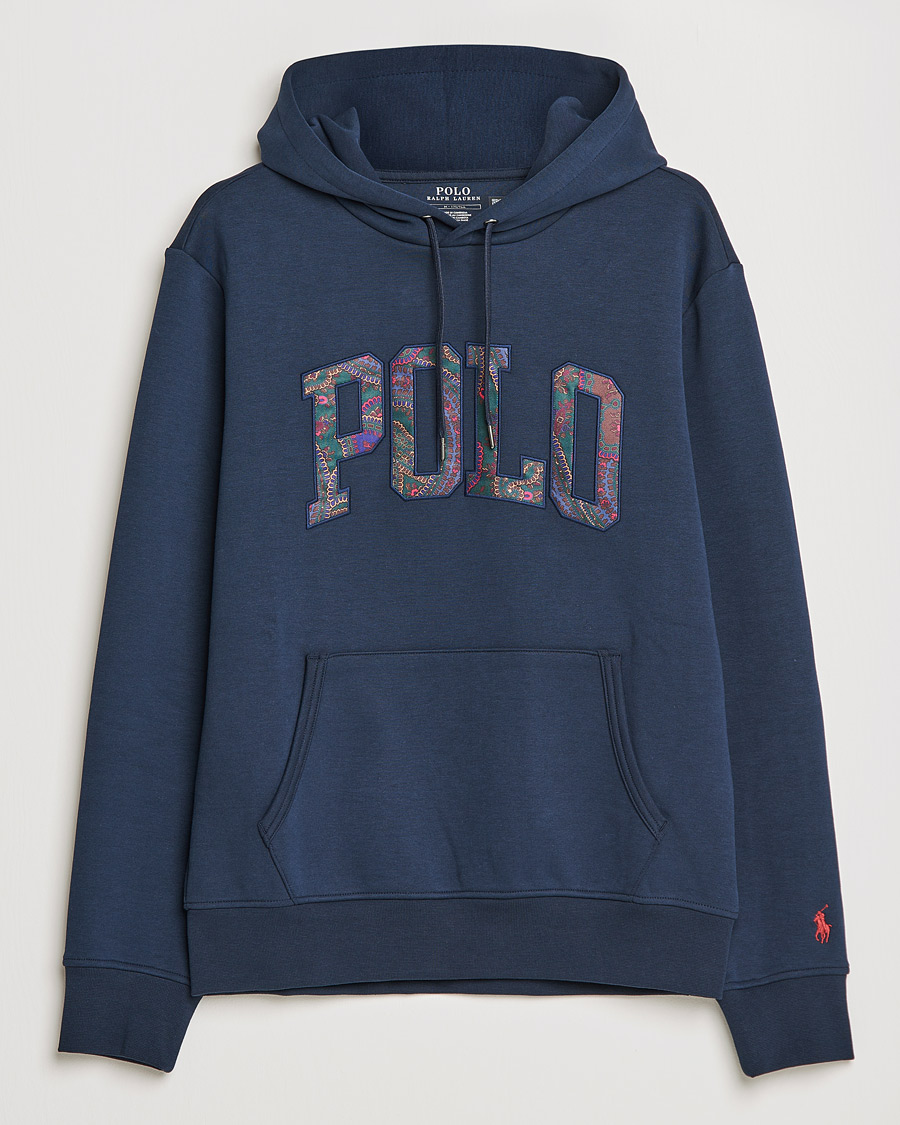 Herren | Pullover | Polo Ralph Lauren | Double Knit Paisley Retro Logo Hoodie Aviator Navy