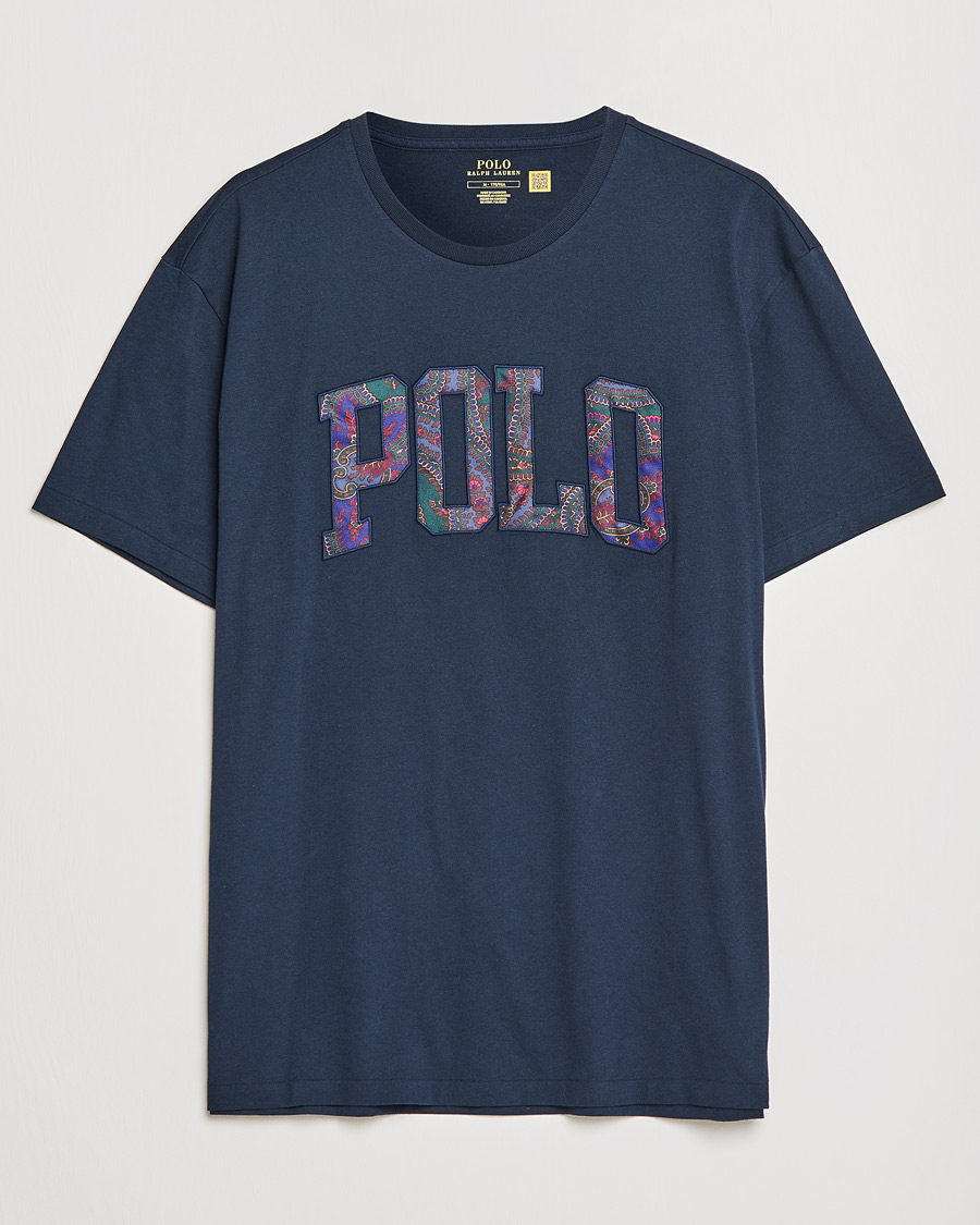 Herren | T-Shirts | Polo Ralph Lauren | Paisley Retro Logo Crew Neck Tee Aviator Navy