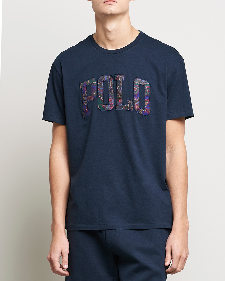 Herren | T-Shirts | Polo Ralph Lauren | Paisley Retro Logo Crew Neck Tee Aviator Navy