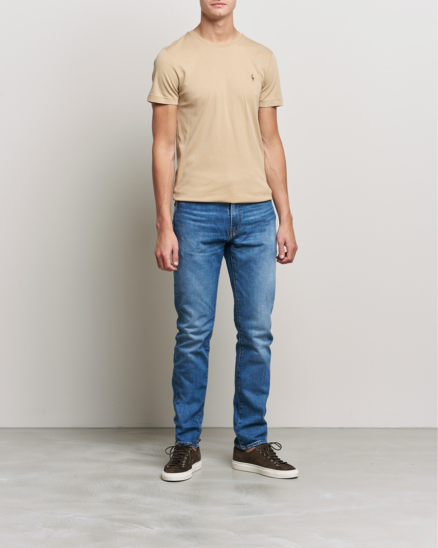 Herren | T-Shirts | Polo Ralph Lauren | Luxury Pima Cotton Crew Neck Tee Vintage Khaki