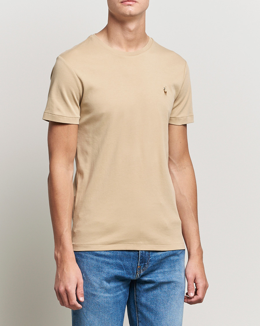 Herren | T-Shirts | Polo Ralph Lauren | Luxury Pima Cotton Crew Neck Tee Vintage Khaki