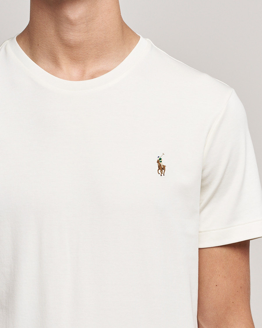 Herren | T-Shirts | Polo Ralph Lauren | Luxury Pima Cotton Crew Neck T-Shirt Clubhouse Cream