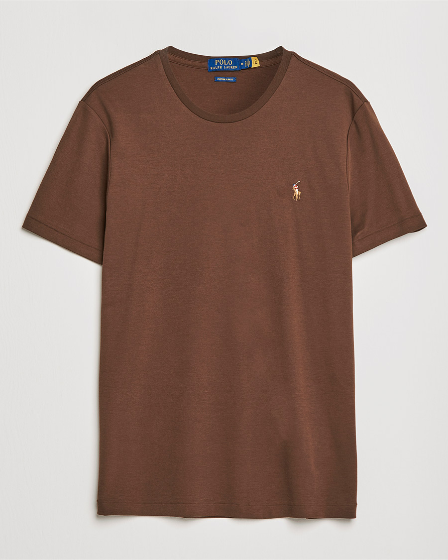 Herren | T-Shirts | Polo Ralph Lauren | Luxury Pima Cotton Crew Neck Tee American Brown