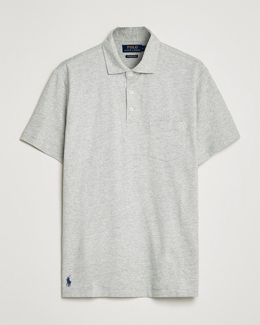 Herren | Poloshirts | Polo Ralph Lauren | Custom Slim Fit Cotton/Linen Polo Andover Heather