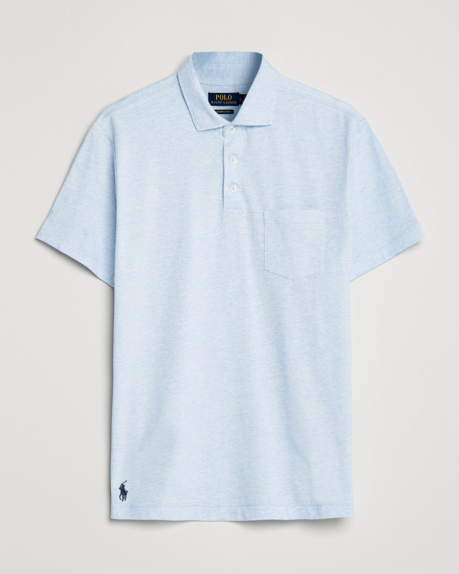 Herren | Poloshirts | Polo Ralph Lauren | Custom Slim Fit Cotton/Linen Polo Elite Blue Heather